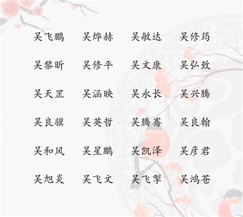 姓吳好聽的名字|吴姓的取名大全 吴姓寓意好的名字